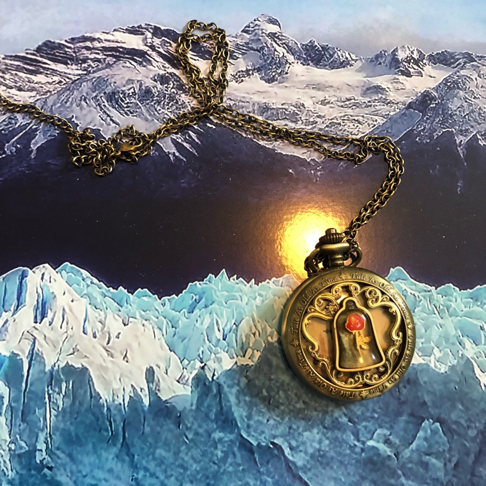 Beauty and the Beast necklace/watch